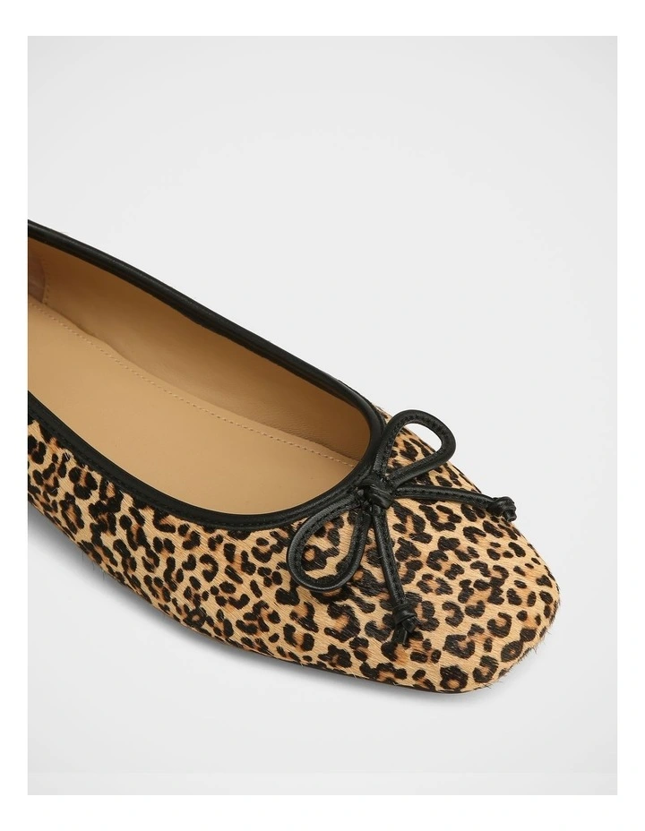 Armenia Hair-on Leather Ballet Flats in Leopard Print image 3