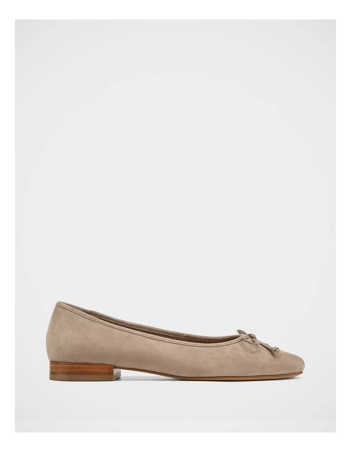 Armenia Suede Leather Ballet Flats in Taupe image 1