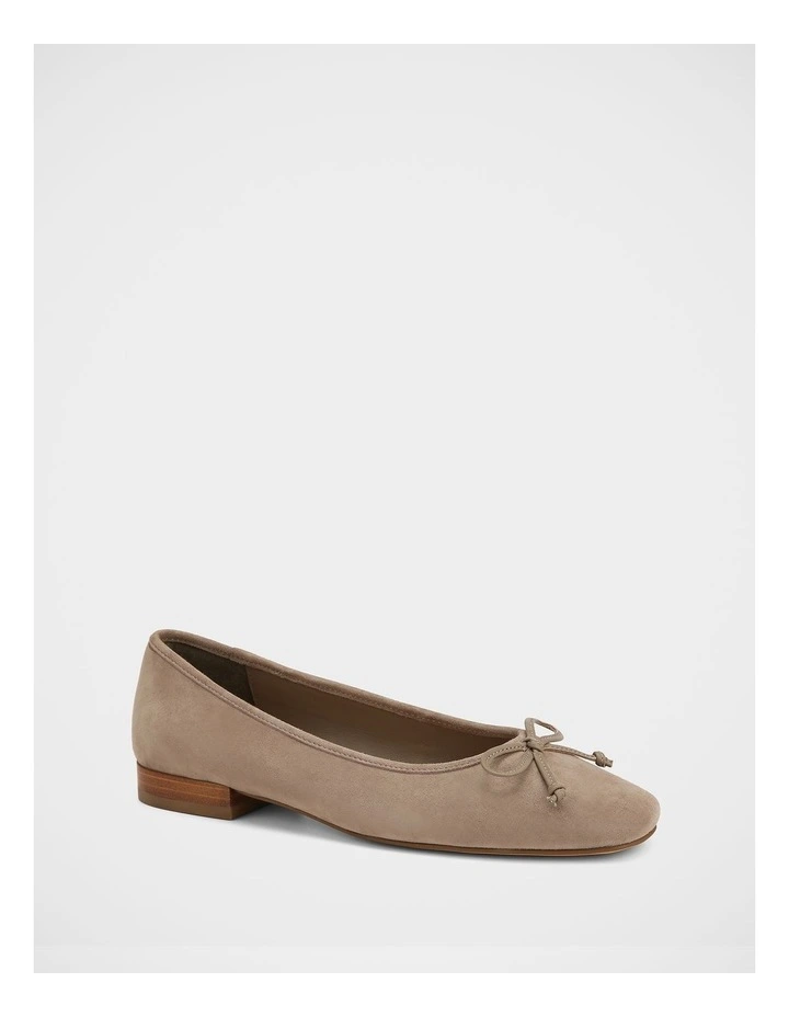 Armenia Suede Leather Ballet Flats in Taupe image 2