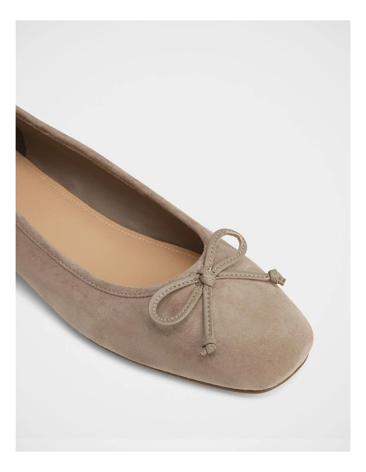 Armenia Suede Leather Ballet Flats in Taupe image 3