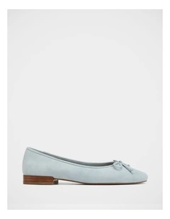 Armenia Suede Leather Ballet Flat In Soft Blue