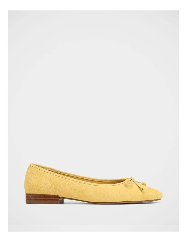 Armenia Suede Leather Ballet Flat In Lemon image 1