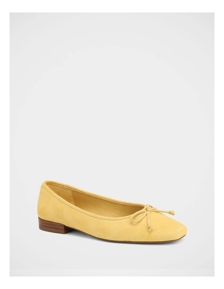 Armenia Suede Leather Ballet Flat In Lemon image 2