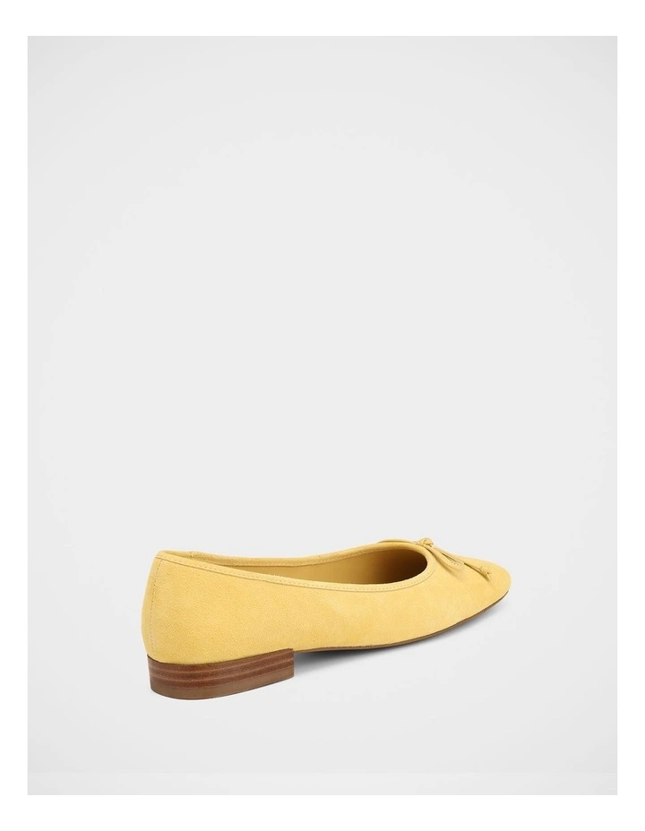 Armenia Suede Leather Ballet Flat In Lemon image 4