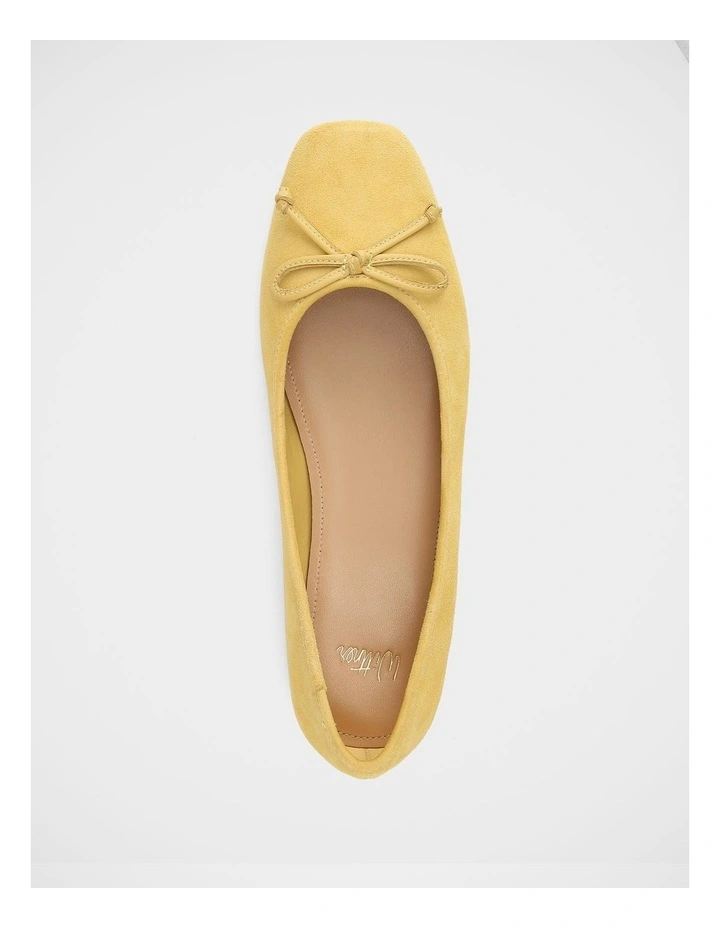 Armenia Suede Leather Ballet Flat In Lemon image 5