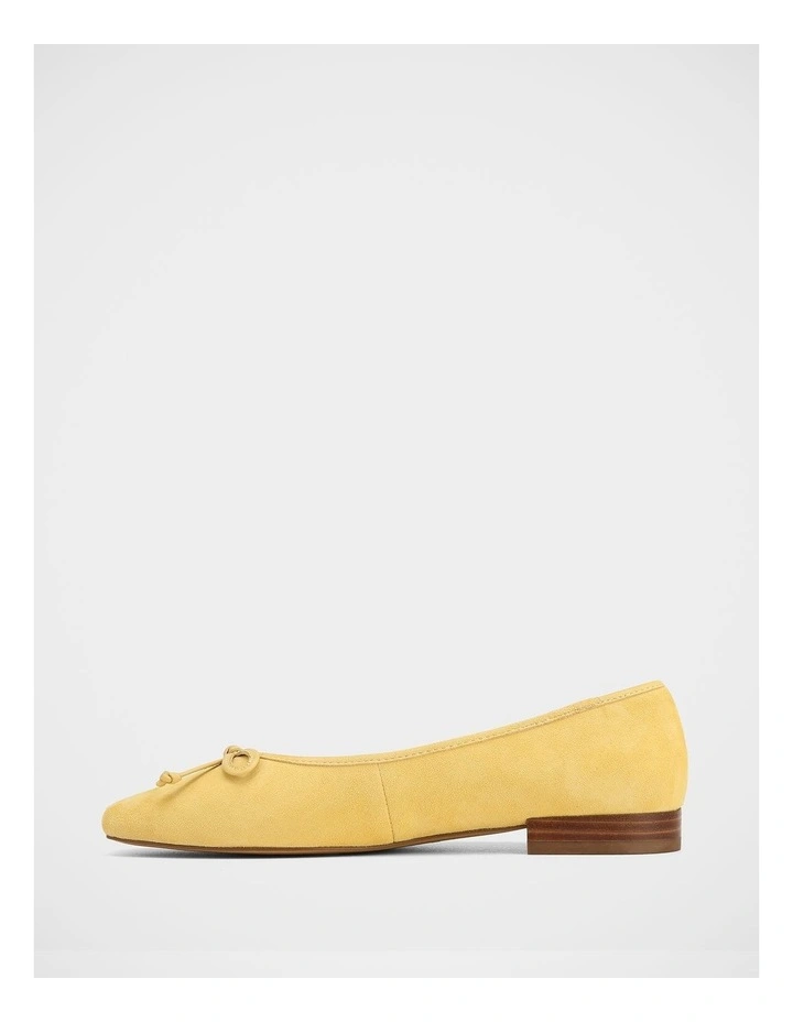 Armenia Suede Leather Ballet Flat In Lemon image 6