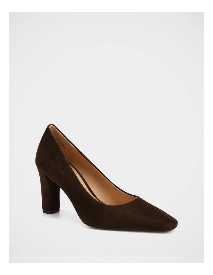 Shilo Suede Leather High Heel Pumps in Espresso image 2