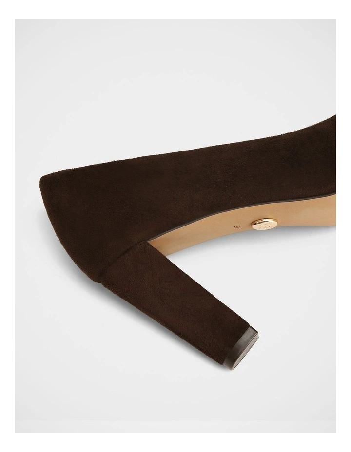 Shilo Suede Leather High Heel Pumps in Espresso image 3