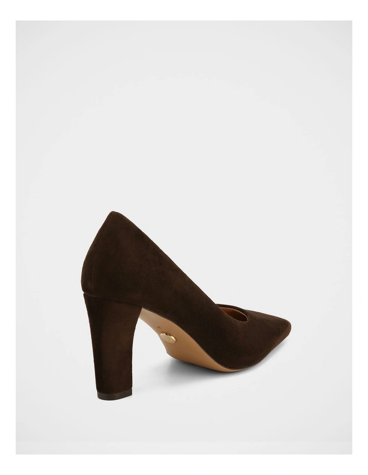 Shilo Suede Leather High Heel Pumps in Espresso image 4