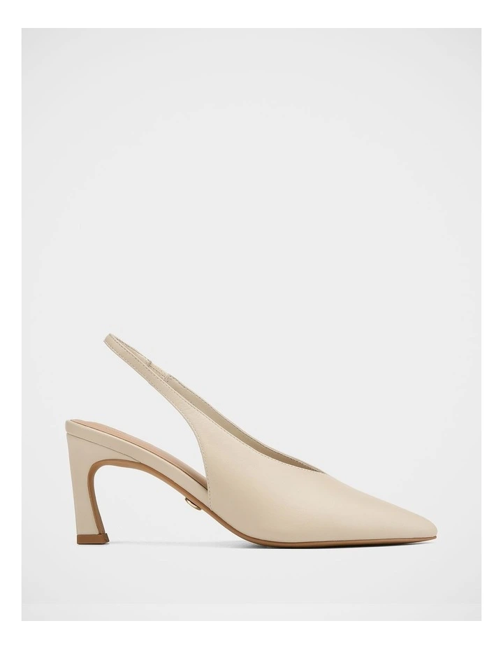 Tessa Leather High Heel Slingbacks in Vintage Ivory image 1