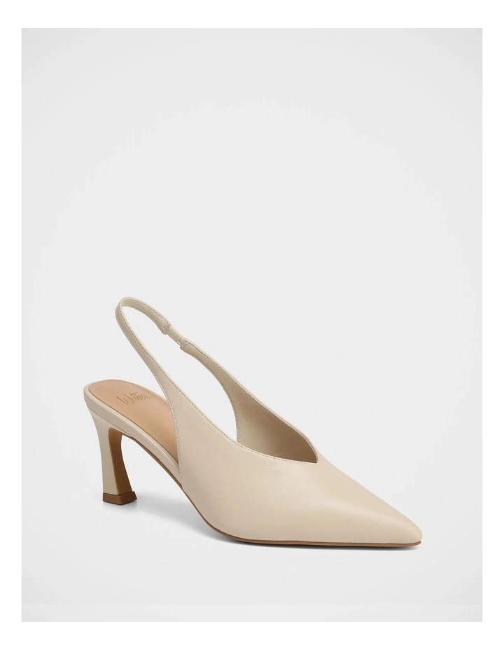 Tessa Leather High Heel Slingbacks in Vintage Ivory image 2