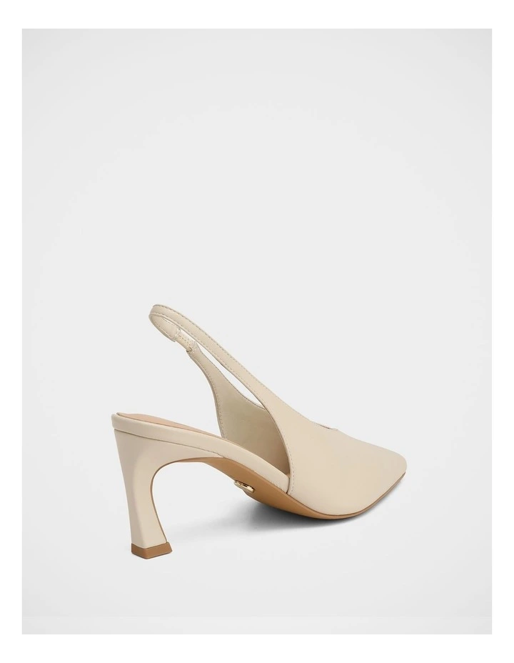 Tessa Leather High Heel Slingbacks in Vintage Ivory image 4