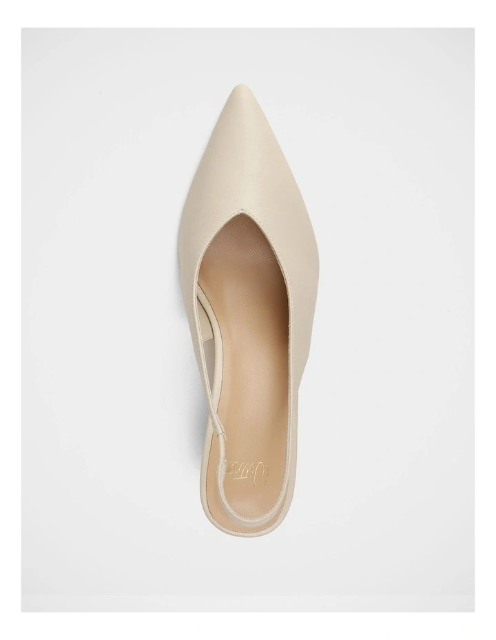 Tessa Leather High Heel Slingbacks in Vintage Ivory image 5