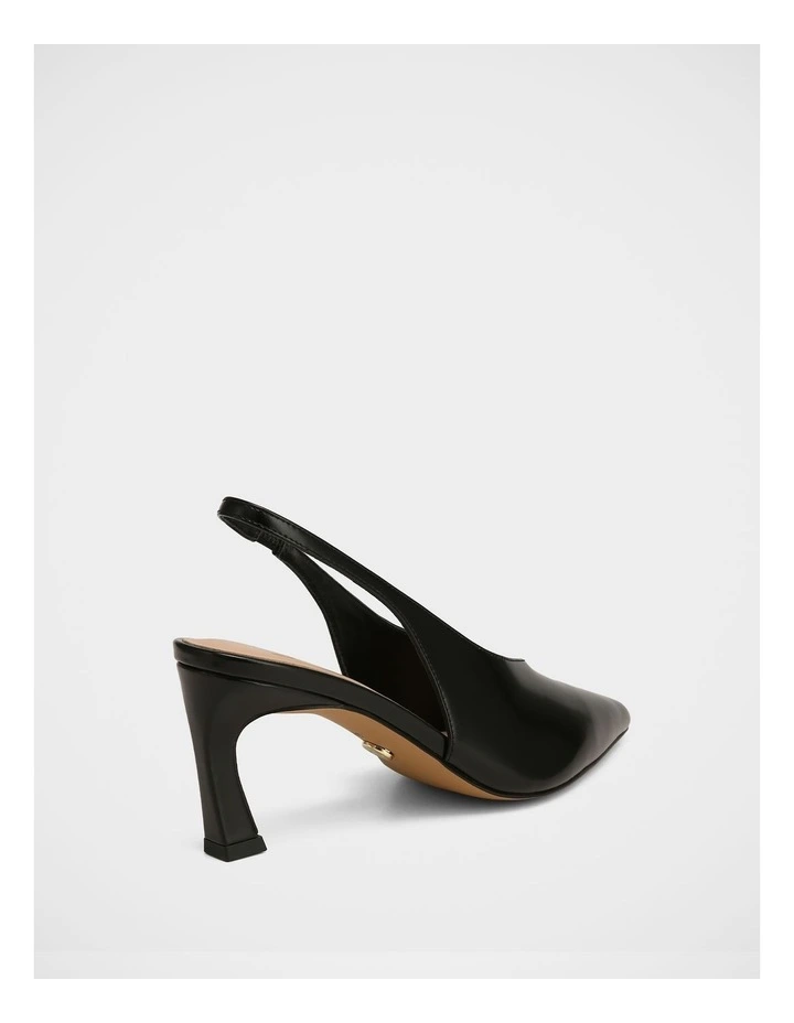 Tessa Leather High Heel Slingbacks in Black image 4