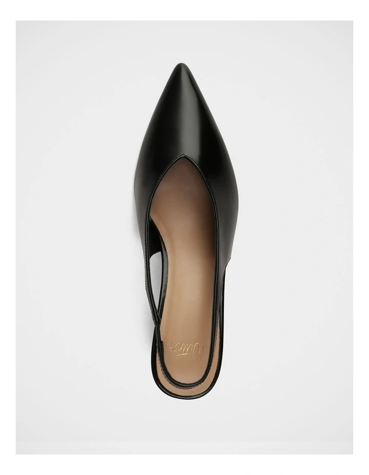 Tessa Leather High Heel Slingbacks in Black image 5