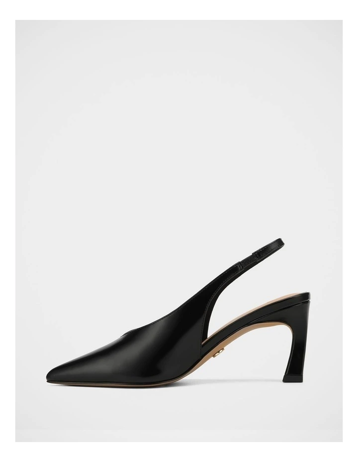Tessa Leather High Heel Slingbacks in Black image 6