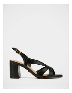Josie Leather Sandal in Black