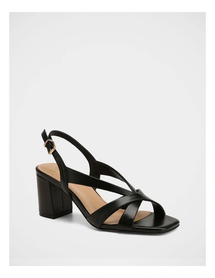 Josie Leather Sandal in Black image 2