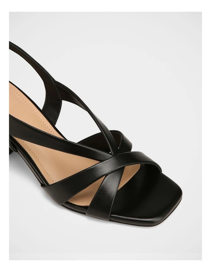 Josie Leather Sandal in Black image 3