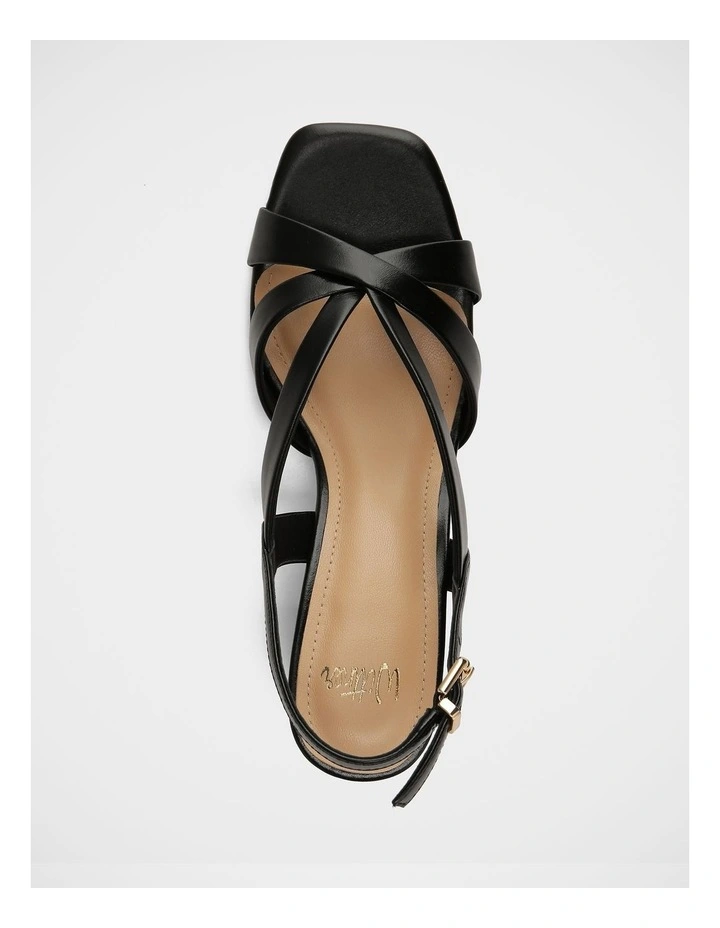 Josie Leather Sandal in Black image 5