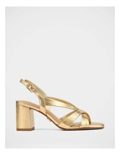 Josie Metallic Leather Sandal in Gold