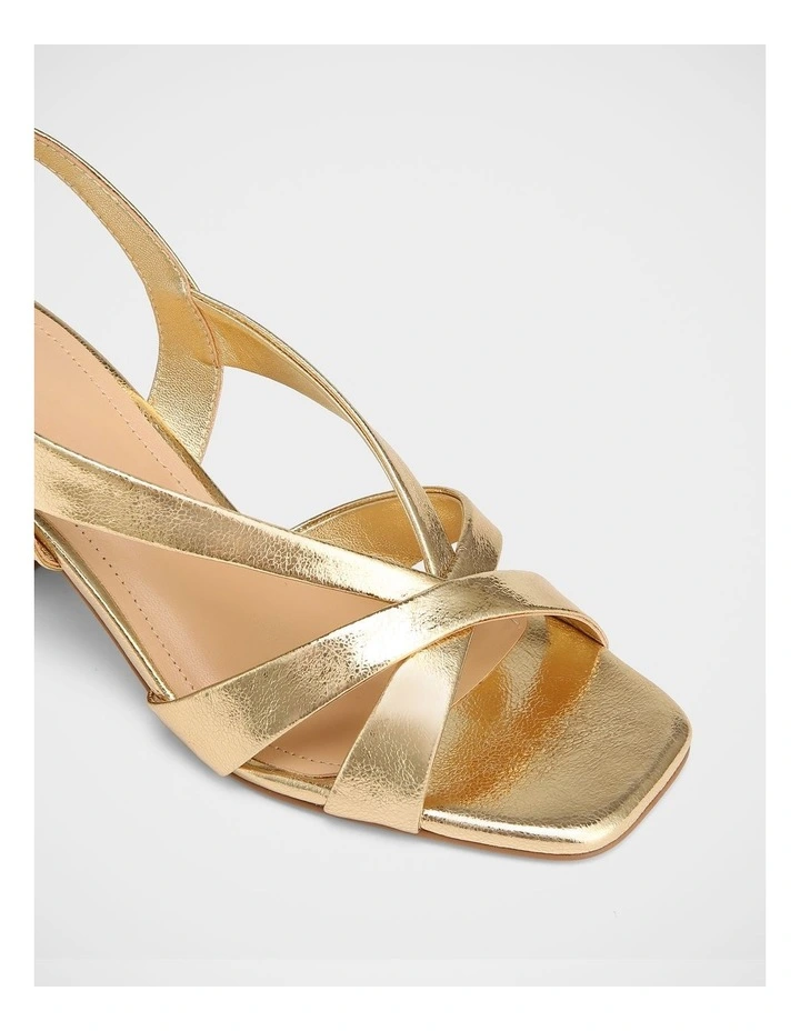 Josie Metallic Leather Sandal in Gold image 3