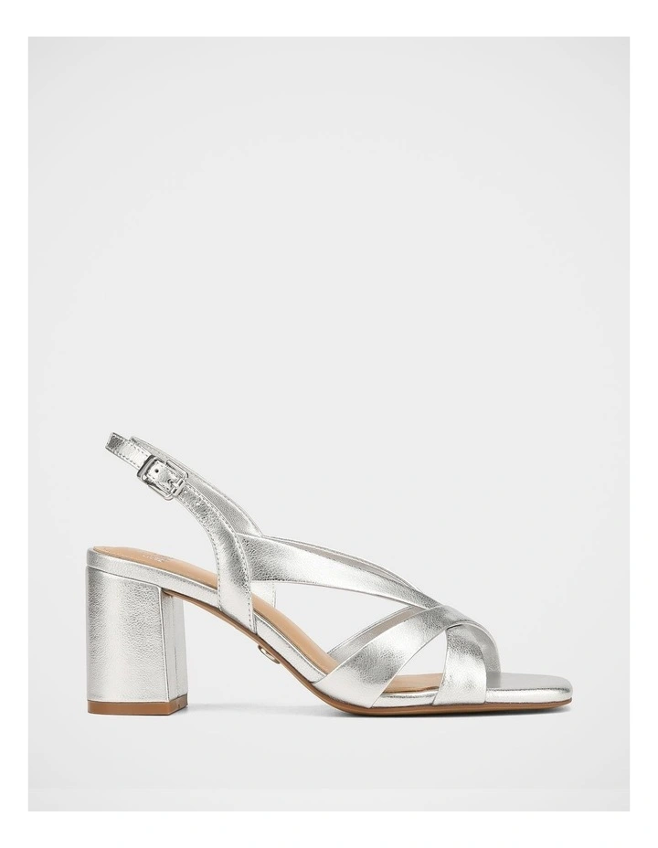 Josie Metallic Leather Sandal in Silver image 1