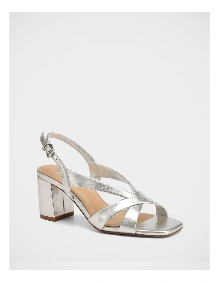 Josie Metallic Leather Sandal in Silver image 2