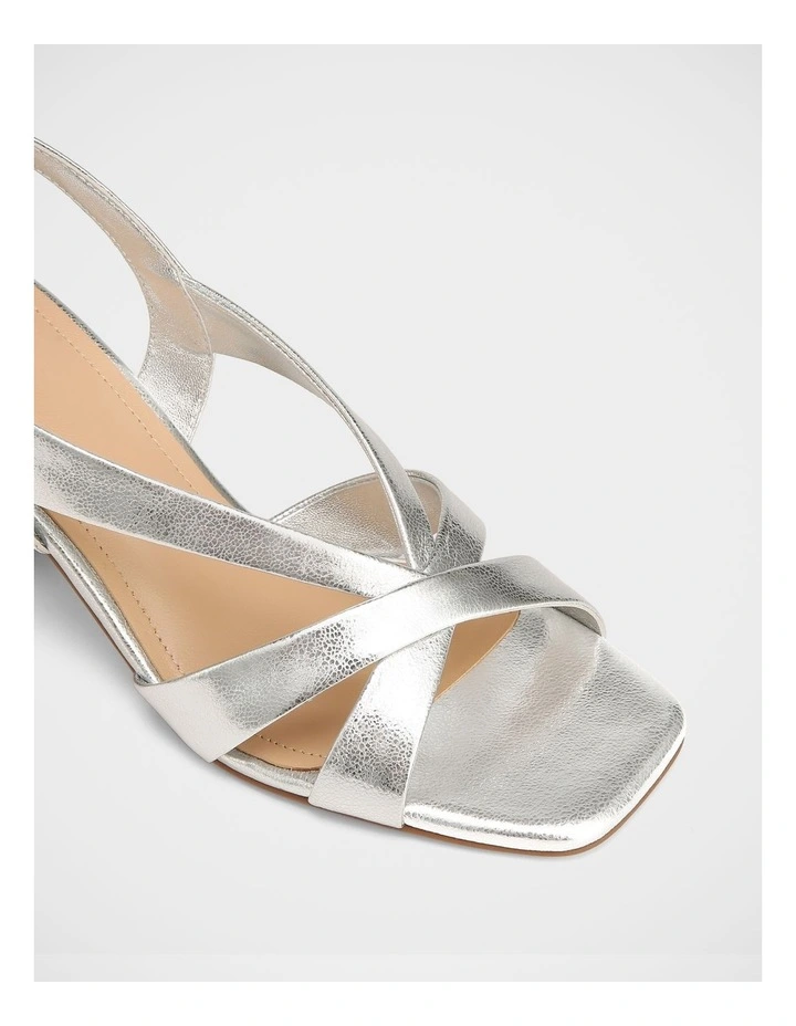 Josie Metallic Leather Sandal in Silver image 3