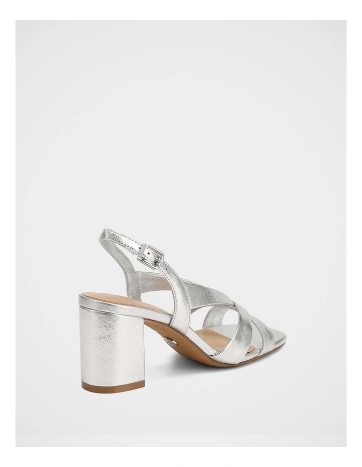 Josie Metallic Leather Sandal in Silver image 4
