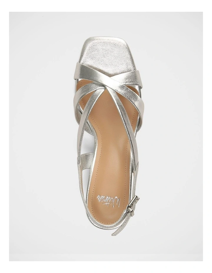 Josie Metallic Leather Sandal in Silver image 5