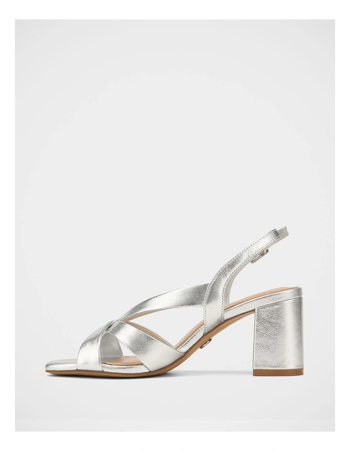 Josie Metallic Leather Sandal in Silver image 6