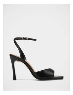 Xandy Leather Heel in Black