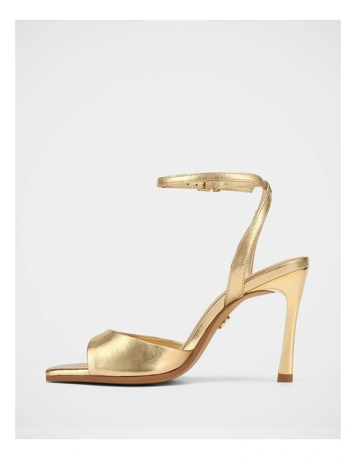 Xandy Metallic Leather Heel in Gold image 6