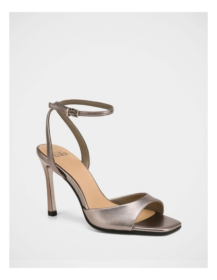 Xandy Metallic Leather Heel in Pewter image 2