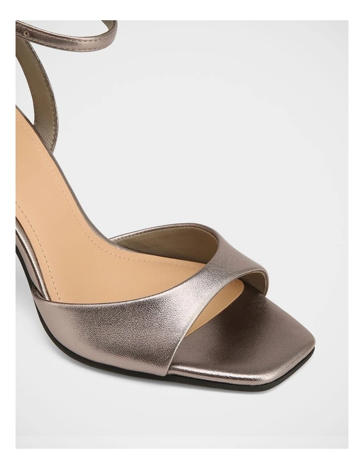 Xandy Metallic Leather Heel in Pewter image 3