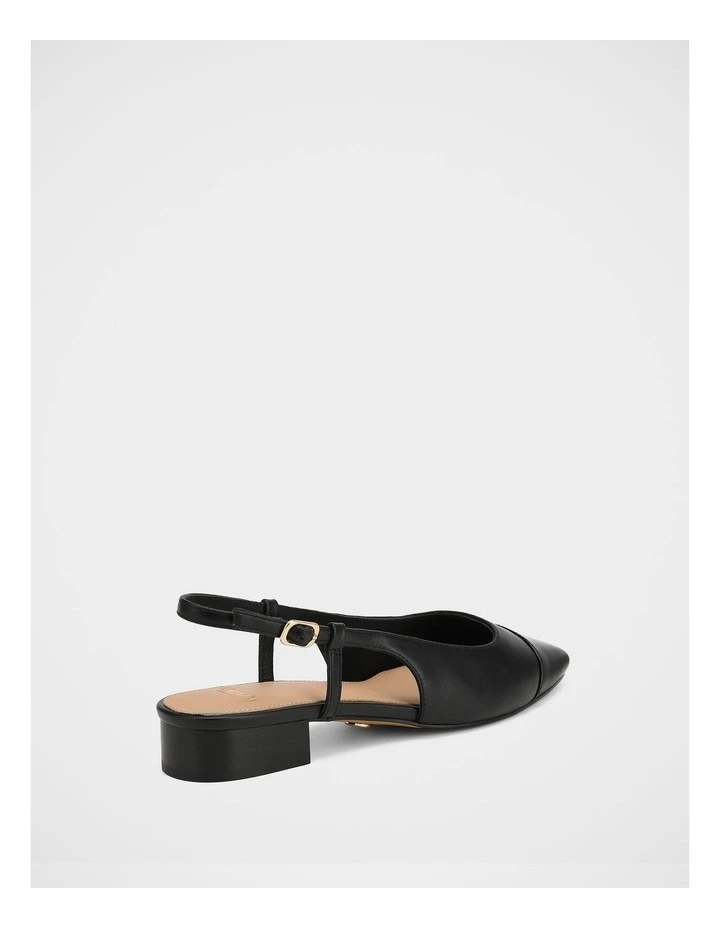 Dame Leather Slingback in Black image 4