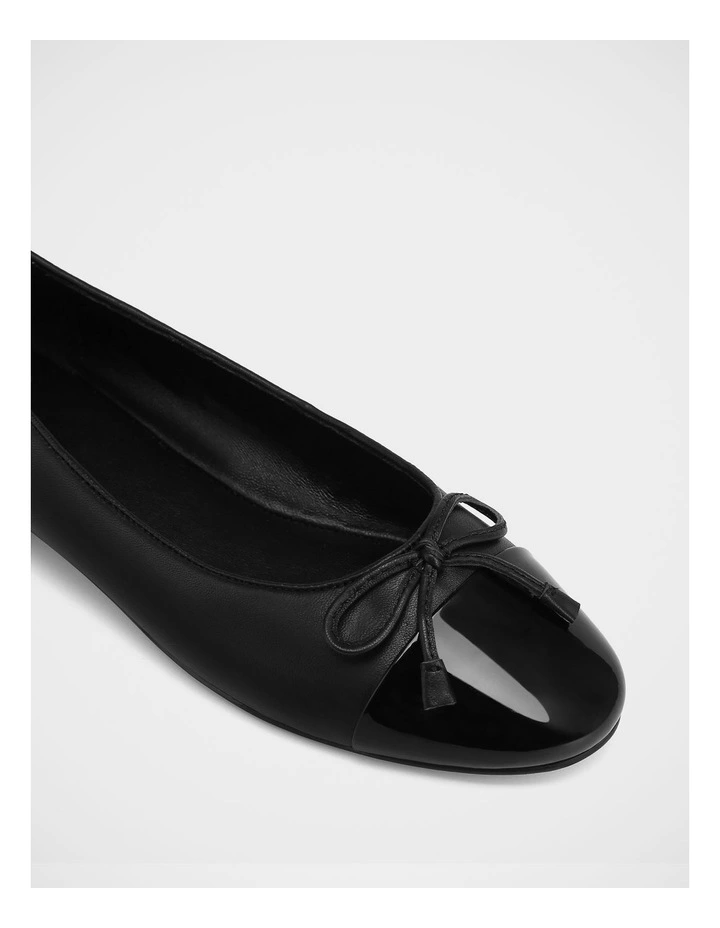 Amelia Leather Ballet Flat in Black image 3