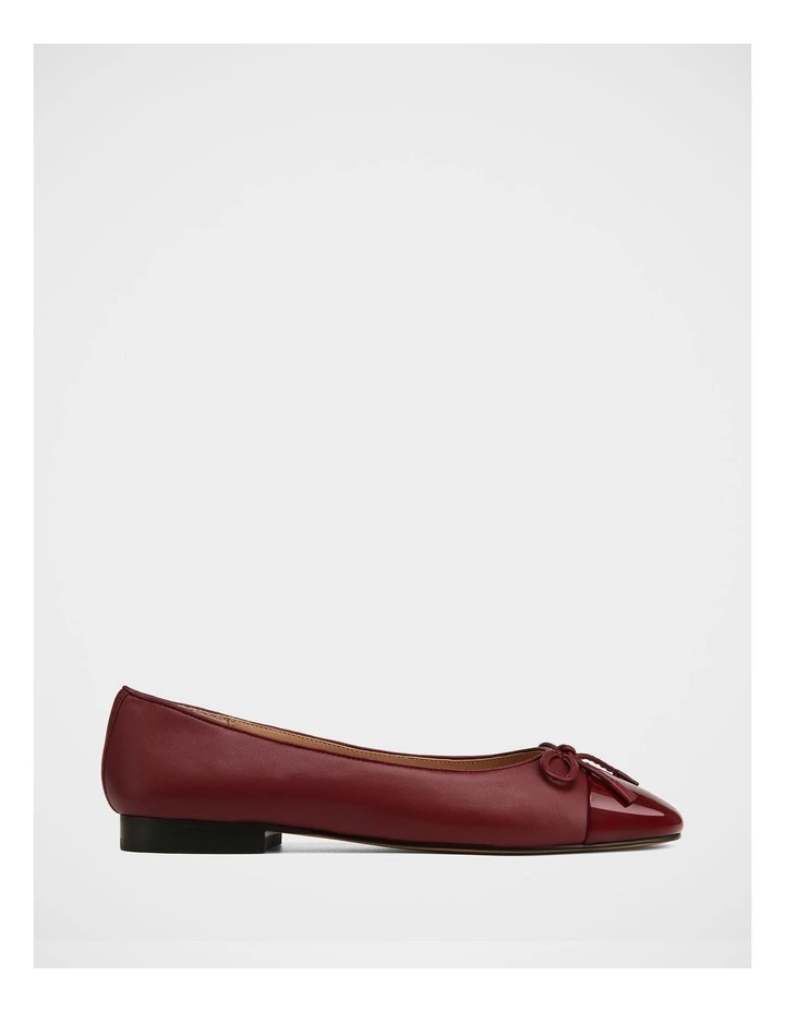 Amelia Leather Ballet Flat in Wine image 1
