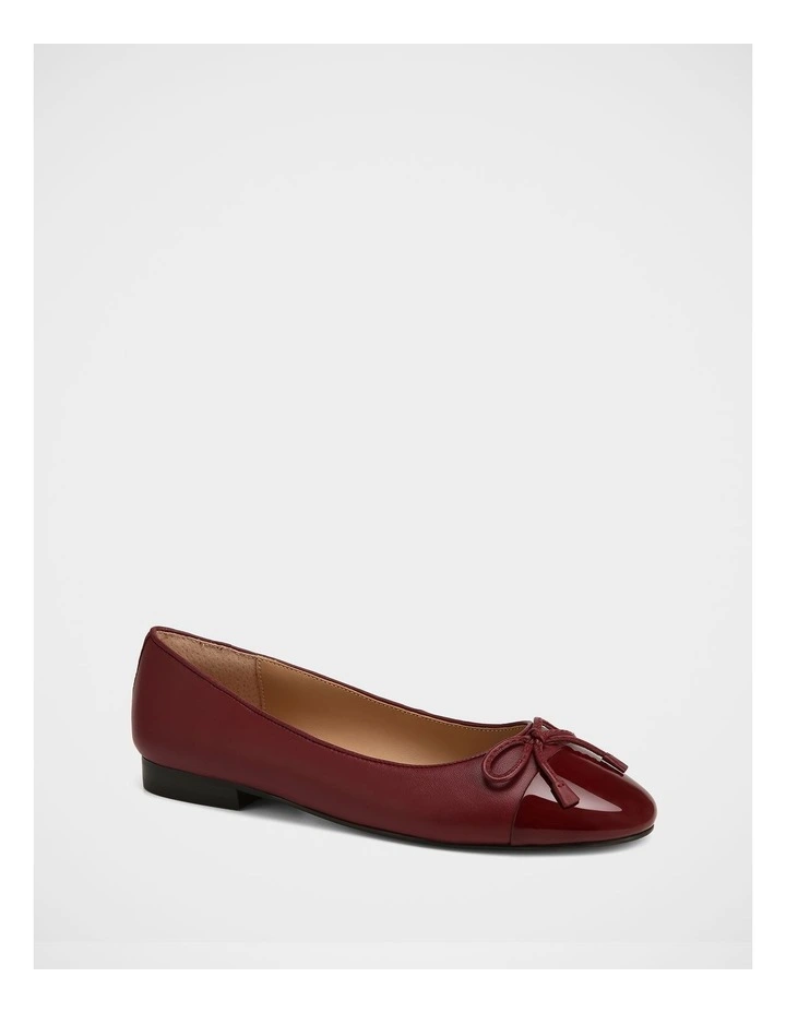 Amelia Leather Ballet Flat in Wine image 2