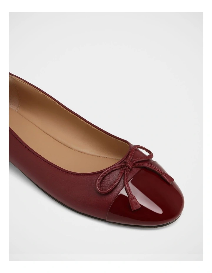 Amelia Leather Ballet Flat in Wine image 3