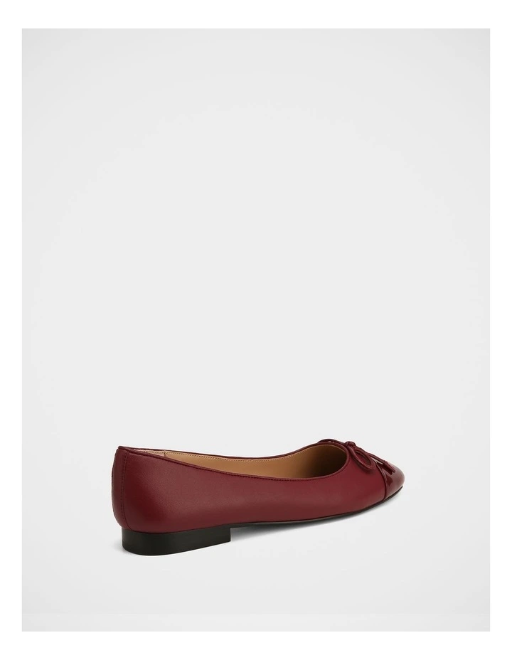 Amelia Leather Ballet Flat in Wine image 4