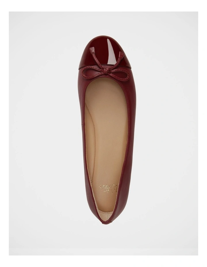 Amelia Leather Ballet Flat in Wine image 5