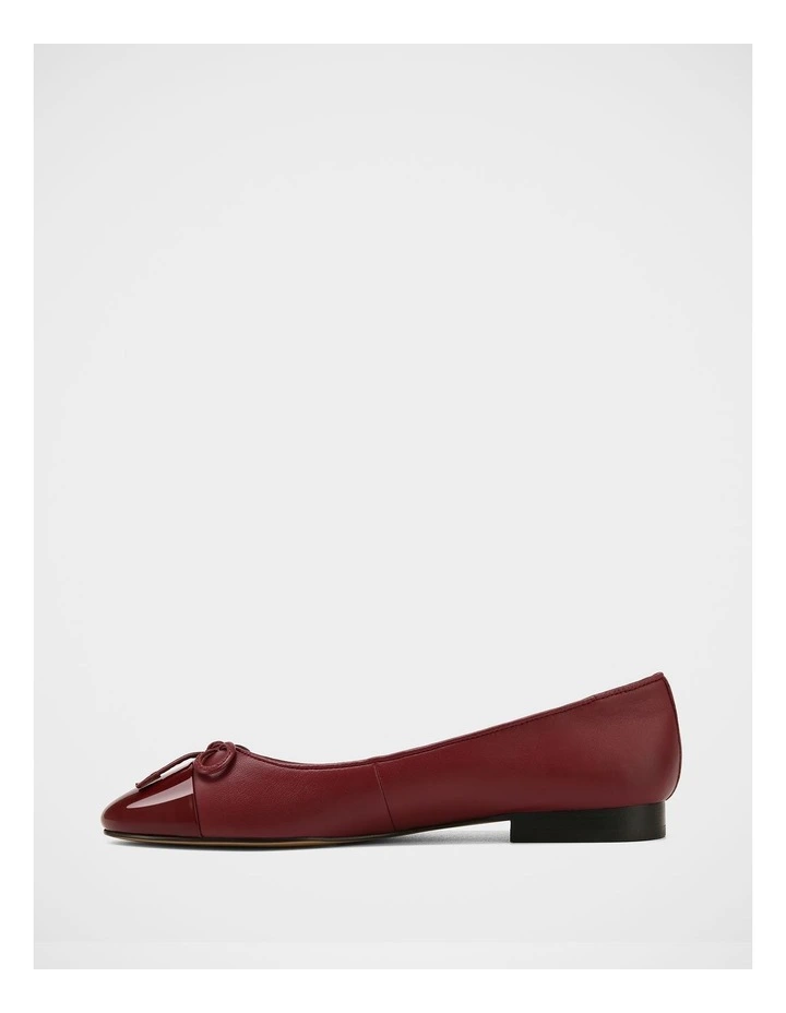 Amelia Leather Ballet Flat in Wine image 6