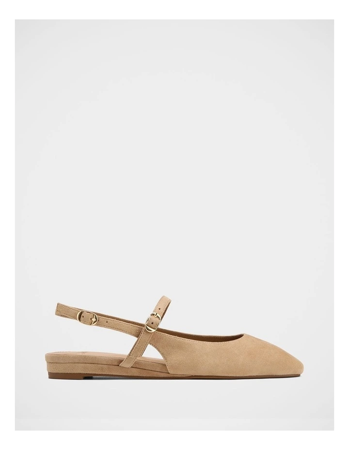 Dallas Suede Leather Slingbacks in Fawn image 1