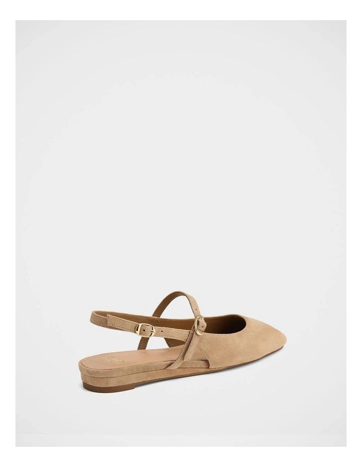 Dallas Suede Leather Slingbacks in Fawn image 4