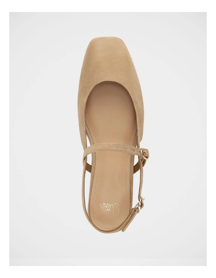 Dallas Suede Leather Slingbacks in Fawn image 5