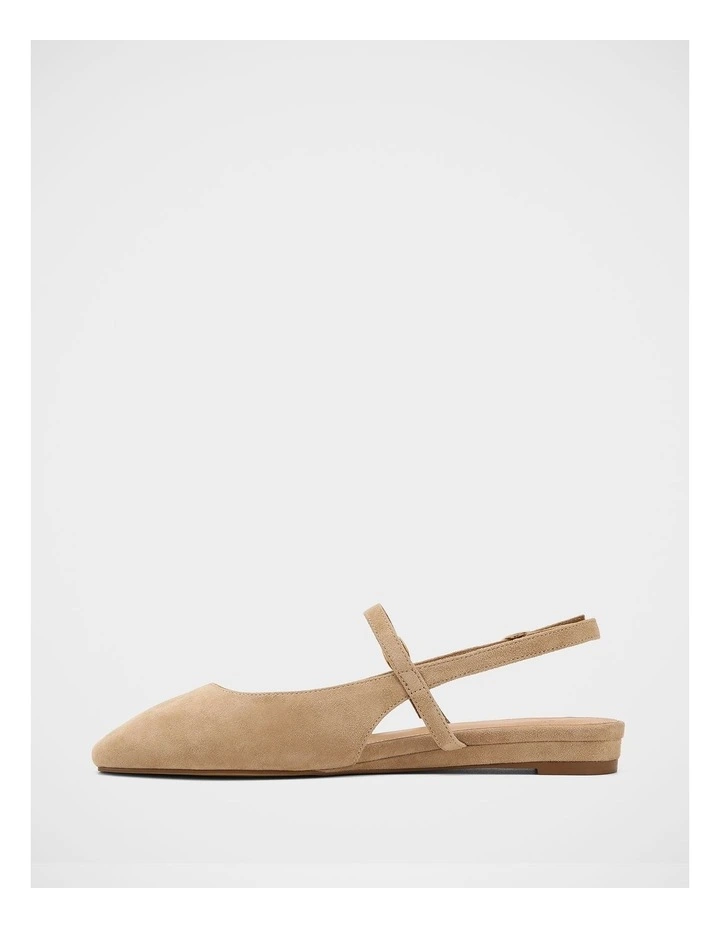Dallas Suede Leather Slingbacks in Fawn image 6