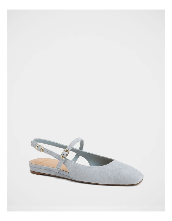 Dallas Suede Leather Slingbacks in Soft Blue image 2