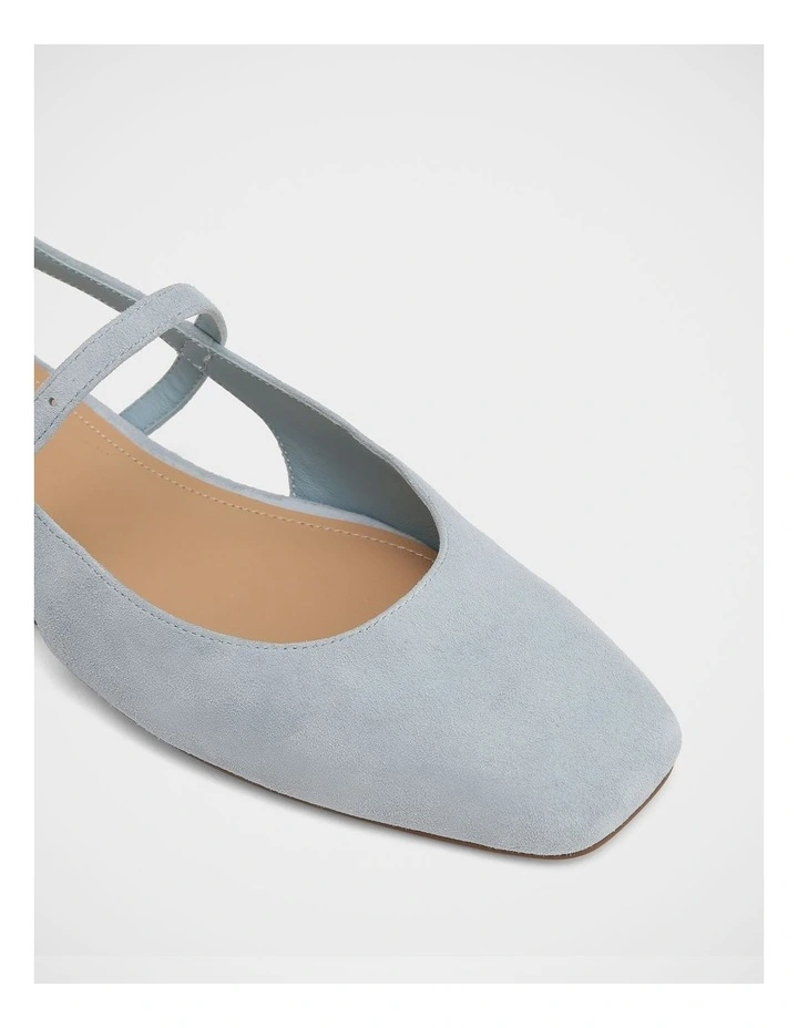 Dallas Suede Leather Slingbacks in Soft Blue image 3